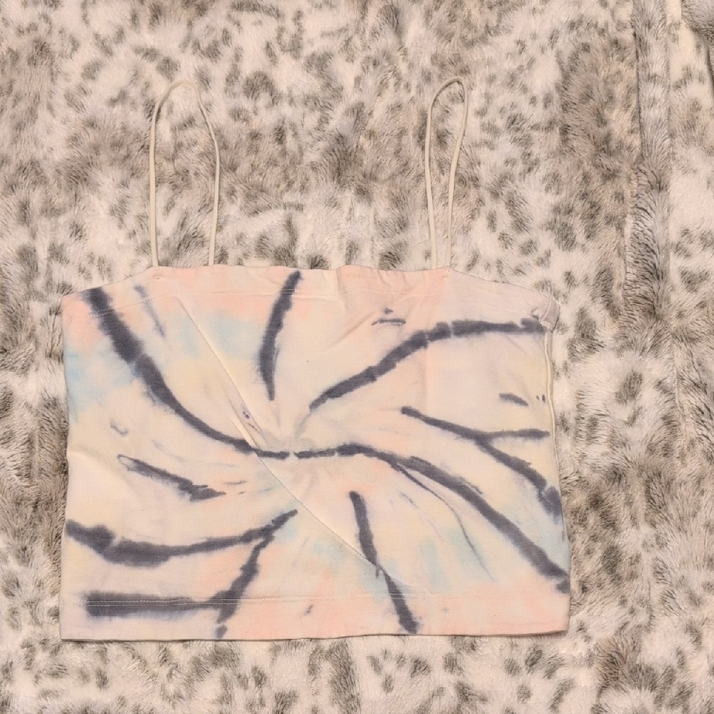 American Eagle Outfitters Tie-Dye Crop Top - Pink and Blue